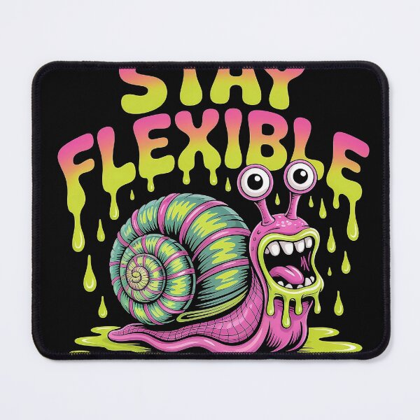 Item preview, Stay Flexible - Psychedelic Grotesque Snail with Drippy Bubble Letters designed and sold by Pro AguiZoul Art.