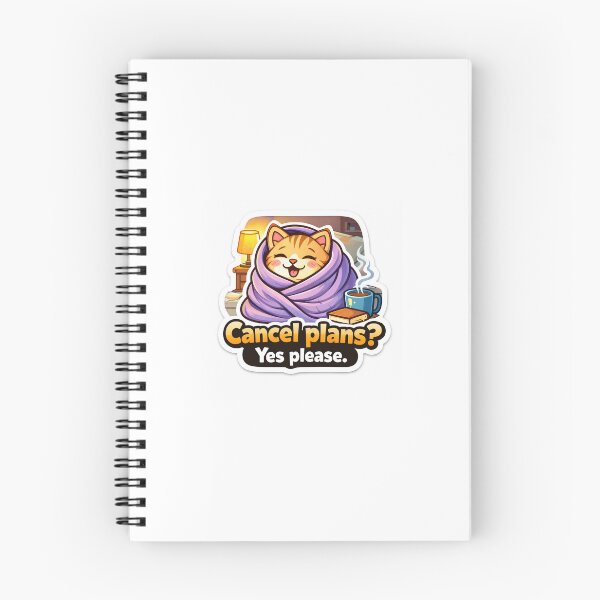 Item preview, Funny Introvert Cat Meme Sticker – “Cancel Plans? Yes Please” designed and sold by IntroInk.