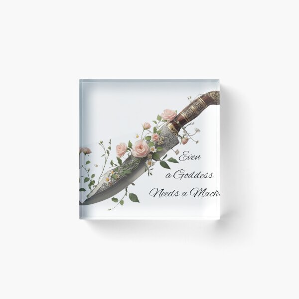 Item preview, Even a Goddess Needs a Machete – Feminine and Fierce Floral Machete Art Prin designed and sold by Mintalize.
