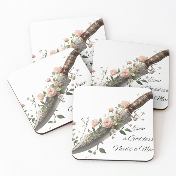 Item preview, Even a Goddess Needs a Machete – Feminine and Fierce Floral Machete Art Prin designed and sold by Mintalize.