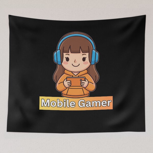 Item preview, Cute Mobile Girl Gamer – Cartoon Gameplay designed and sold by Rasheedaholik.
