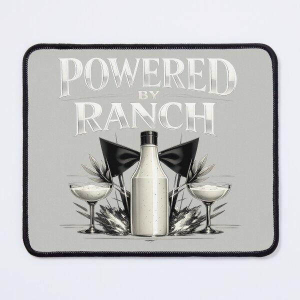 Item preview, powered-by-ranch-funny-luxury-foodie-shirt designed and sold by POD DYNASTY | Original Print On Demand T-Shirt Graphics.