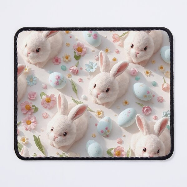 Item preview, Cute Easter Bunny Floral Pattern designed and sold by Erik Visnievskij.