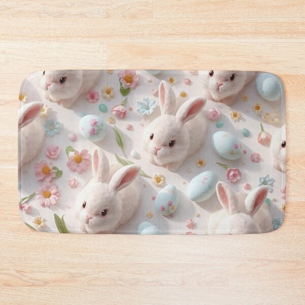 Item preview, Cute Easter Bunny Floral Pattern designed and sold by Erik Visnievskij.