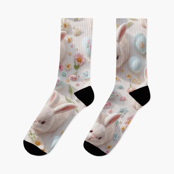 Item preview, Cute Easter Bunny Floral Pattern designed and sold by Erik Visnievskij.
