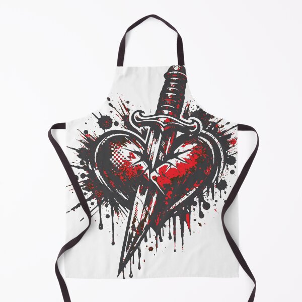 Item preview, A dramatic tattoo style design of a dagger piercing through a heart. The rough grunge textures create a strong rebellious romantic aesthetic. designed and sold by Dejbar.