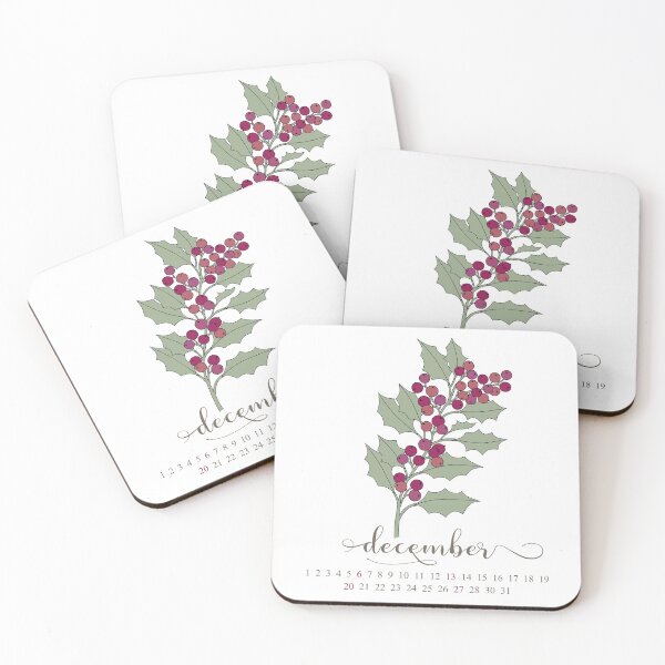 Item preview, December Birth Month Flower - Holly & Berries Calendar Art designed and sold by storieslanguage.