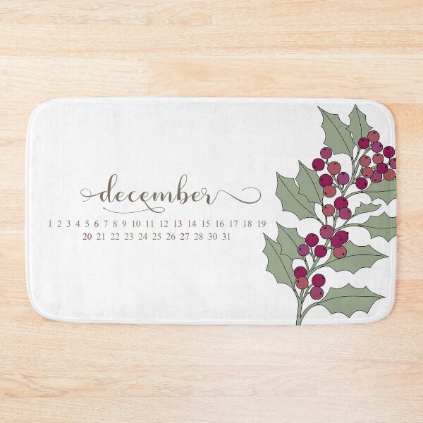 Item preview, December Birth Month Flower - Holly & Berries Calendar Art designed and sold by storieslanguage.
