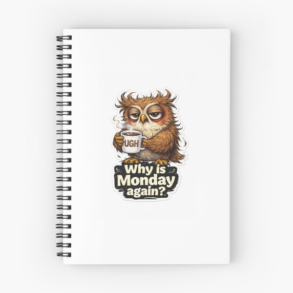 Item preview, Grumpy Monday Owl Meme Sticker – “Why Is Monday Again?” designed and sold by IntroInk.