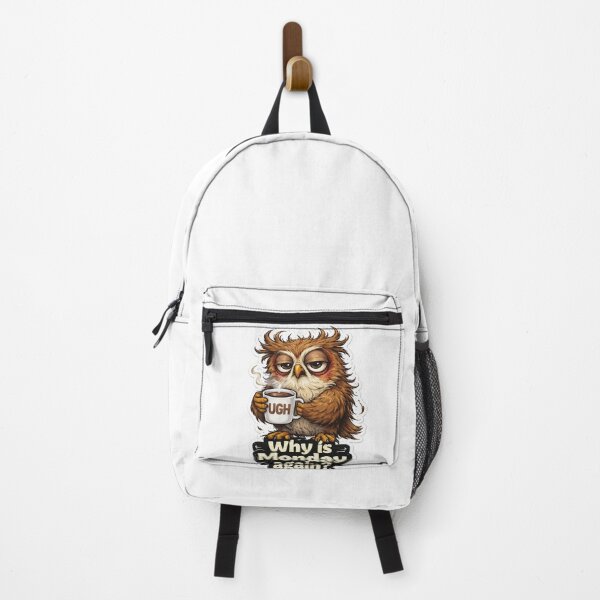 Item preview, Grumpy Monday Owl Meme Sticker – “Why Is Monday Again?” designed and sold by IntroInk.