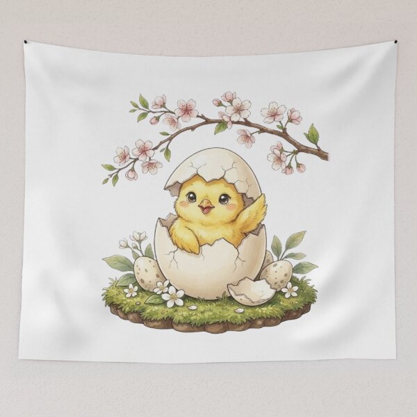Item preview, Awakening to Life: A Chick's First Breath Under the Cherry Blossoms designed and sold by CHRIST5000.