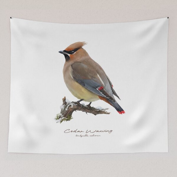 Item preview, Cedar Waxwing on Snowy Branch designed and sold by Takeda-art.