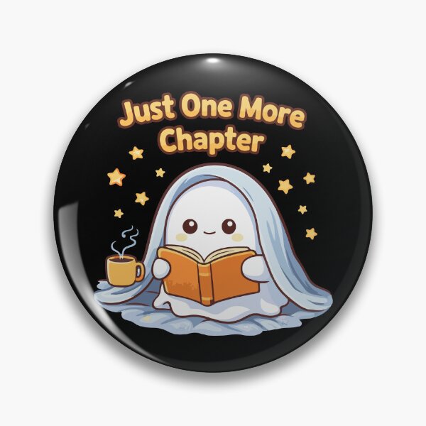 Item preview, Just One More Chapter – Cute Ghost Reading Book Kawaii Sticker designed and sold by Ben-Biga.
