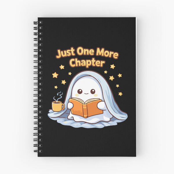 Item preview, Just One More Chapter – Cute Ghost Reading Book Kawaii Sticker designed and sold by Ben-Biga.