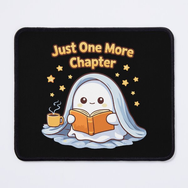 Item preview, Just One More Chapter – Cute Ghost Reading Book Kawaii Sticker designed and sold by Ben-Biga.