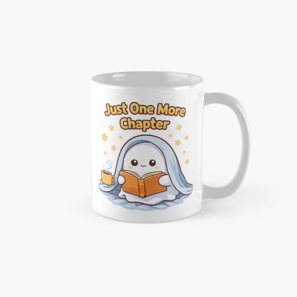 Item preview, Just One More Chapter – Cute Ghost Reading Book Kawaii Sticker designed and sold by Ben-Biga.