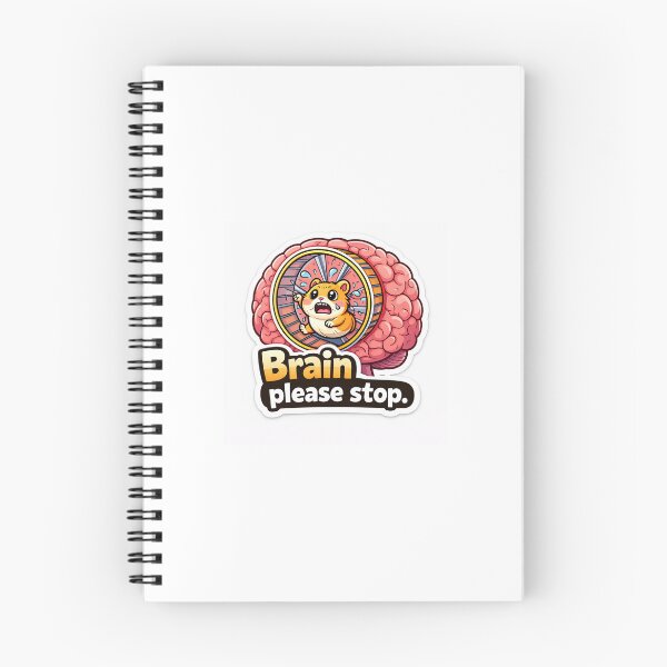 Item preview, Funny Overthinking Hamster Meme Sticker – “Brain Please Stop” designed and sold by IntroInk.
