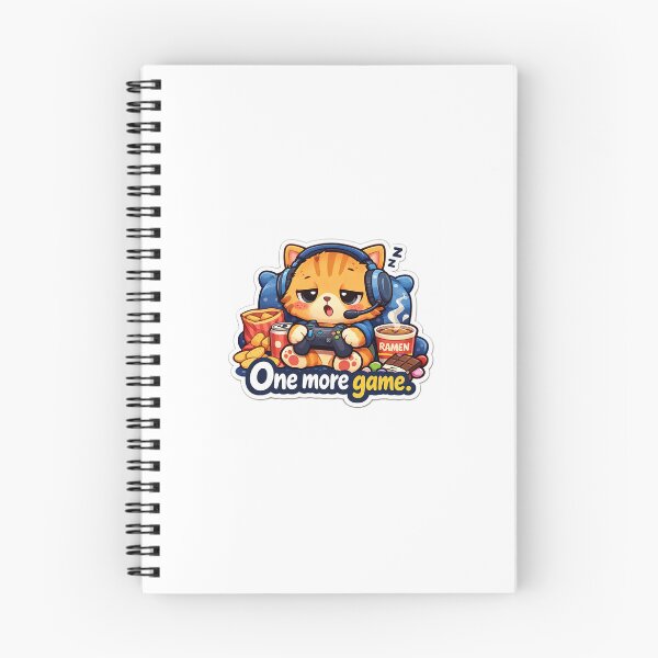 Item preview, Gaming Cat Meme Sticker – “One More Game” designed and sold by IntroInk.