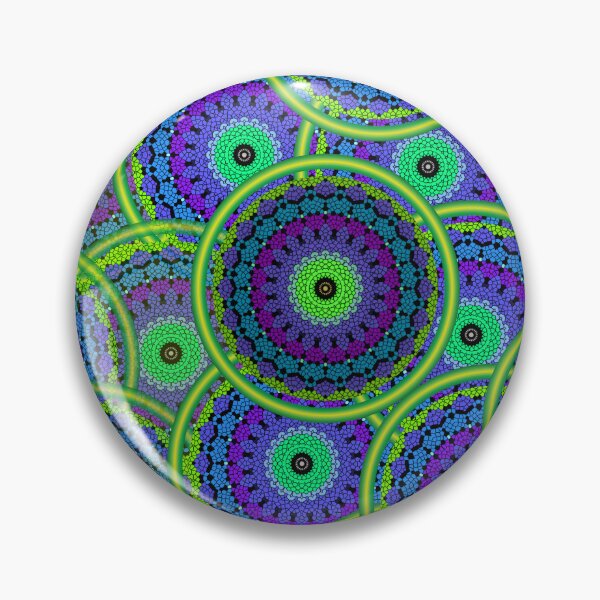 Item preview, Patrón caleidoscópico de mandala neón psicodélico designed and sold by simpleyetcanva.