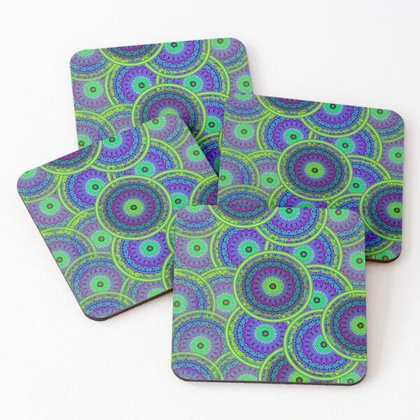 Item preview, Trippy Neon Mandala Kaleidoscope Pattern designed and sold by simpleyetcanva.