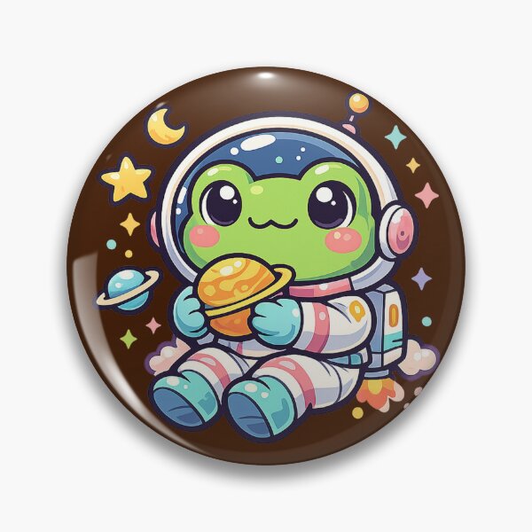 Item preview, Cute Frog Astronaut Floating in Space Cartoon designed and sold by PMestore.