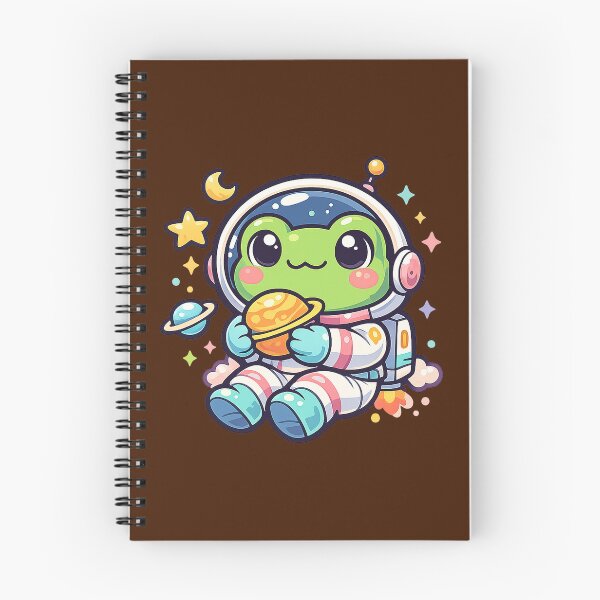Item preview, Cute Frog Astronaut Floating in Space Cartoon designed and sold by PMestore.