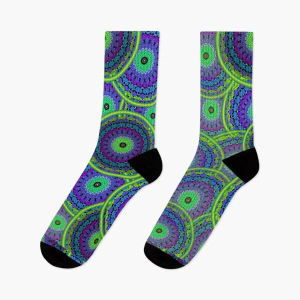 Item preview, Trippy Neon Mandala Kaleidoscope Pattern designed and sold by simpleyetcanva.