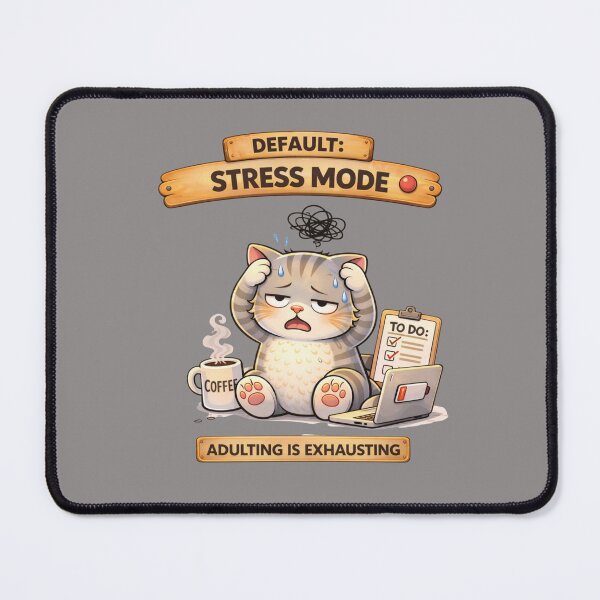 Item preview, Funny Cat Default Mode: Stress Mode – Adulting Is Exhausting designed and sold by Mindworx21.