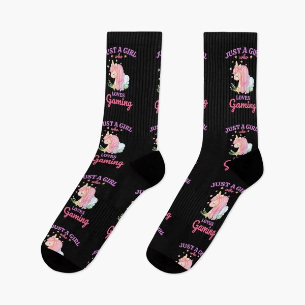Item preview, Just a Girl Who Loves Gaming – Cute Unicorn Quote, Cartoon Style designed and sold by Rasheedaholik.