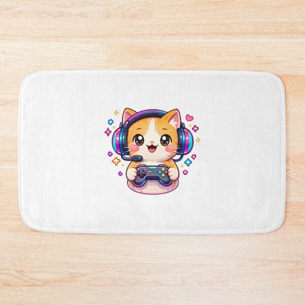 Item preview, Cute Gamer Cat Sticker – Kawaii Cat With Headset Playing Video Games Cartoon designed and sold by Dasts Cart.