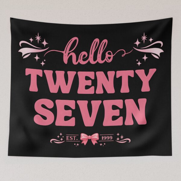 Item preview, Hello 27 Coquette Birthday – Cute Pink Bow Aesthetic 27th Birthday Girl Design designed and sold by Teetreasure2.