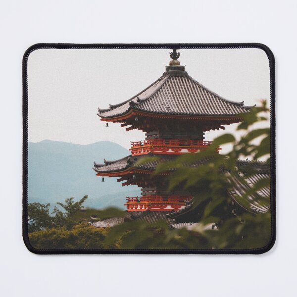 Item preview, Red pagoda tower with mountain backdrop designed and sold by mazatrazz.
