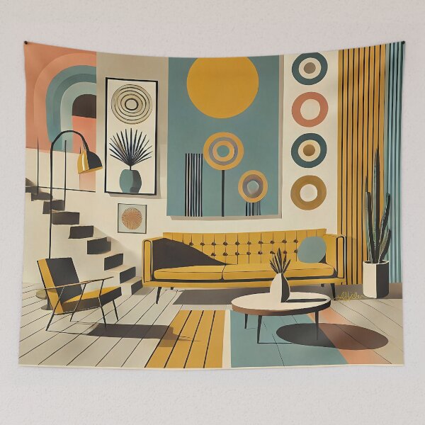Item preview, Mid Century Modern Interior Design Desert Livingroom designed and sold by Lee Hiller Designs.