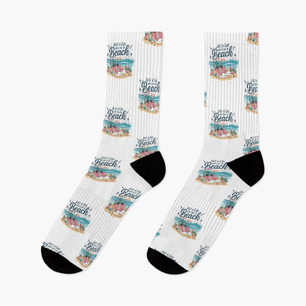 Item preview, Just a Girl Who Loves the Beach T-Shirt – Cute Coastal Sneaker Sunset Design for Beach Lovers & Summer Vacation Gifts designed and sold by GemBob Creations.