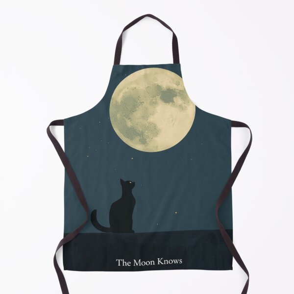 Item preview, The Moon Knows – Black Cat Under Full Moon | Mystical Night Sky Cat Art designed and sold by CreationbyNiki.