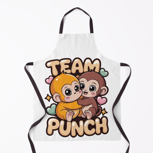 Item preview, Team Punch – Kawaii Orange & Brown Baby Monkey Duo Hugging Cream Bubble Letter Graphic Tee designed and sold by DarylWelsh2024.