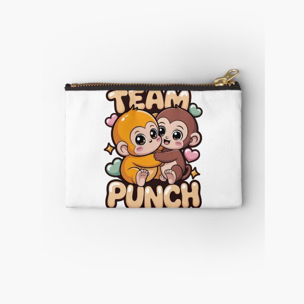 Item preview, Team Punch – Kawaii Orange & Brown Baby Monkey Duo Hugging Cream Bubble Letter Graphic Tee designed and sold by DarylWelsh2024.