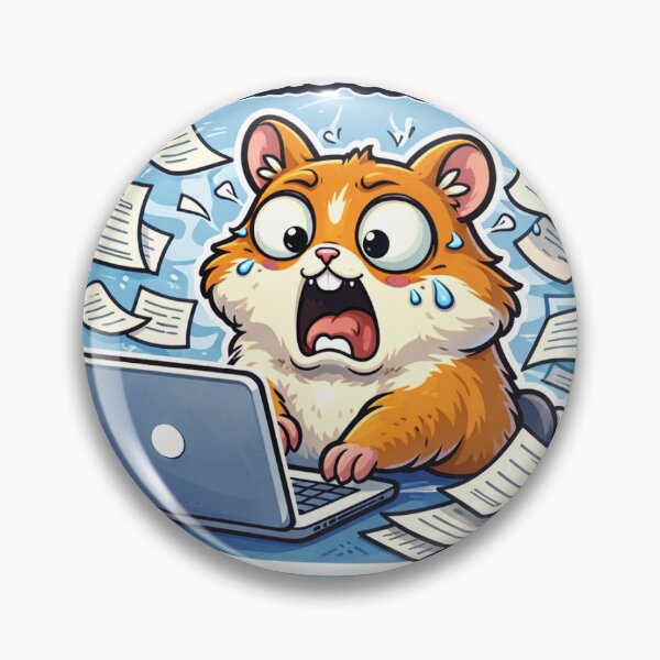 Item preview, Deadline Panic Hamster Meme Sticker – “Deadline Today??” designed and sold by IntroInk.