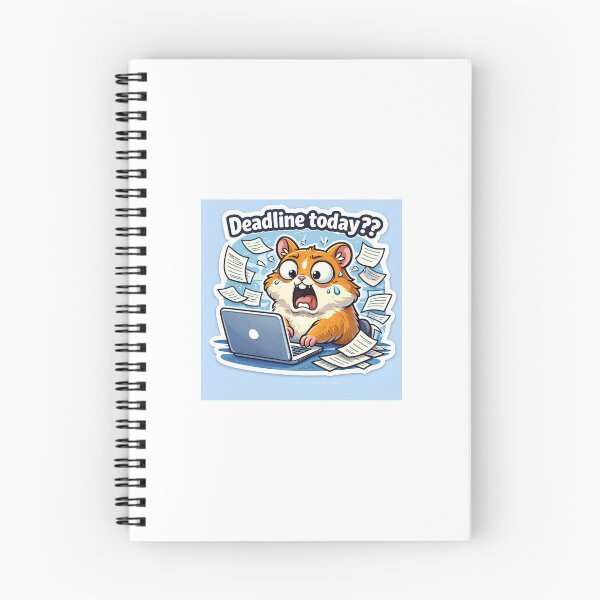 Item preview, Deadline Panic Hamster Meme Sticker – “Deadline Today??” designed and sold by IntroInk.