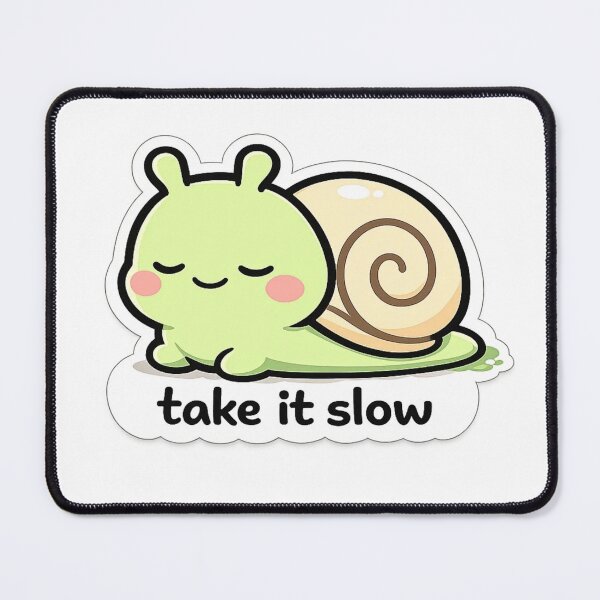 Item preview, Cute Kawaii Snail Take It Slow Motivational Sticker designed and sold by MyCreatureArt.