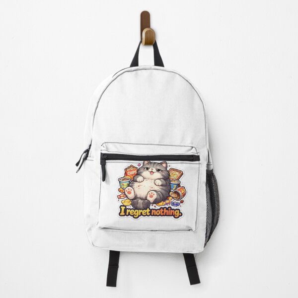 Item preview, Funny Fat Cat Meme Sticker – “I Regret Nothing” designed and sold by IntroInk.