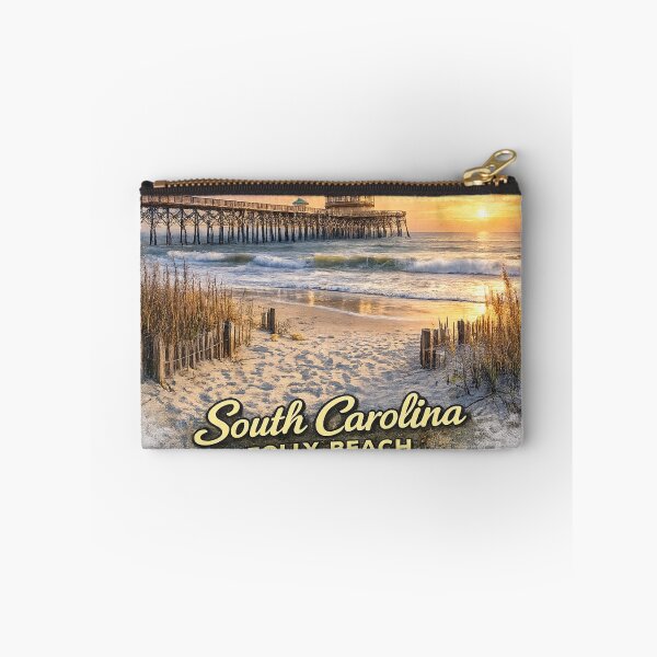 Item preview, South Carolina Folly Beach Pier Sticker – Coastal Sunset Travel Design designed and sold by SamEmbersLiving.
