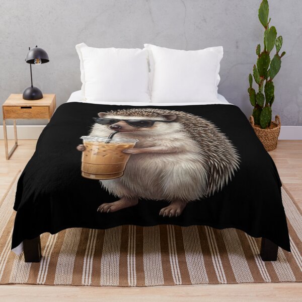 Item preview, Funny Hedgehog Drinking Iced Coffee Meme Hedgehog Lover designed and sold by TerryConnells.