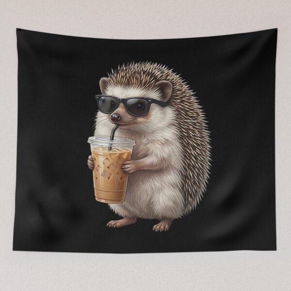 Item preview, Funny Hedgehog Drinking Iced Coffee Meme Hedgehog Lover designed and sold by TerryConnells.