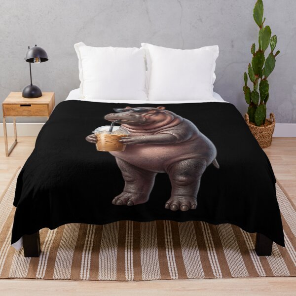 Item preview, Funny Hippo Drinking Iced Coffee Meme Hippo Lover designed and sold by TerryConnells.