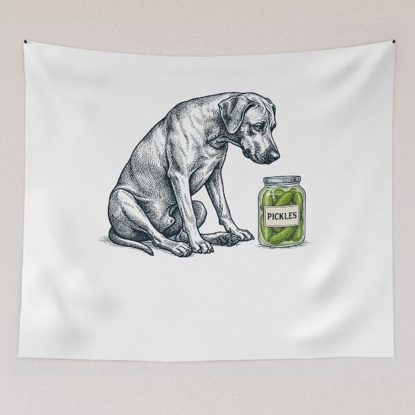 Item preview, Vinatge Rhodesian Ridgeback Pickles Meme Dog Lover designed and sold by DoodleTortle.