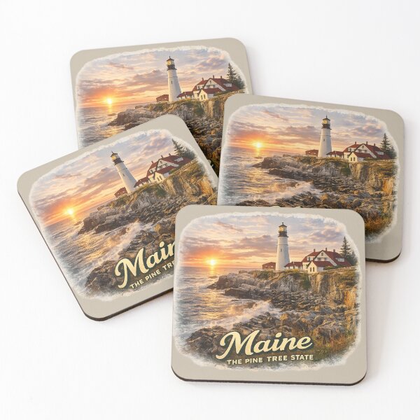 Item preview, Maine Portland Head Light Lighthouse Sticker – The Pine Tree State Coastal Travel Design designed and sold by SamEmbersLiving.