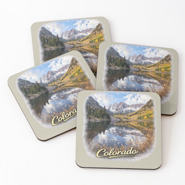Item preview, Colorado Maroon Bells Mountain Lake Sticker – Vintage Travel Style designed and sold by SamEmbersLiving.