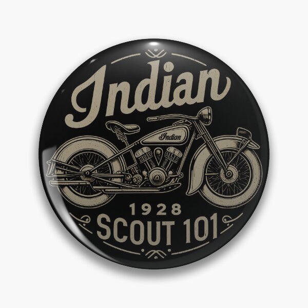 Item preview, Indian Scout 101 1928 Classic Vintage Motorcycle Distress Logo Fan Art designed and sold by EdGraphy.
