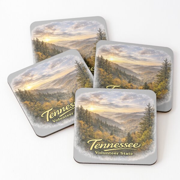 Item preview, Tennessee Volunteer State Vintage Travel Sticker | Great Smoky Mountains Sunset Landscape designed and sold by SamEmbersLiving.